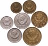 Купить Полный набор монет СССР 1946 года (7 монет) 1, 2, 3, 5, 10, 15, 20 копеек