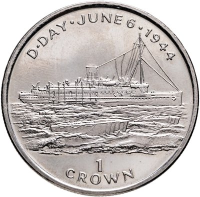 купить Остров Мэн 1 крона (crown) 1994 50 лет высадке в Нормандии 6 июня. Начало высадки