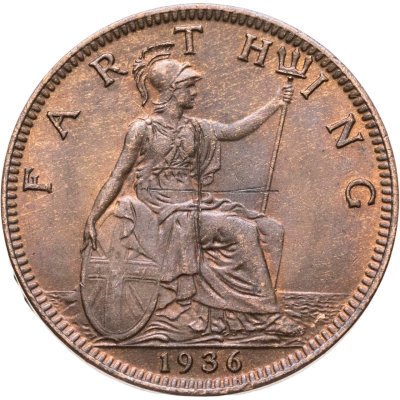 купить Великобритания 1 фартинг (farthing) 1936