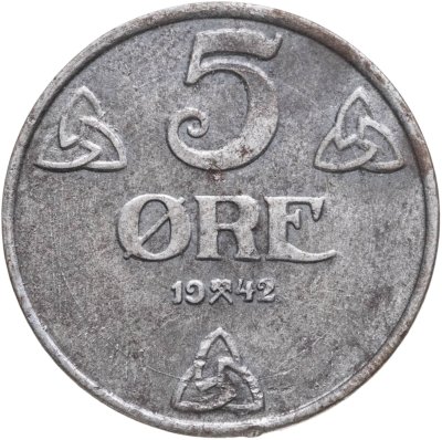 купить Норвегия 5 эре (ore) 1942