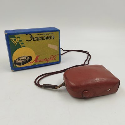 купить Экспонометр фотоэлектрический "Ленинград 2" (типа Ю11/2) в оригинальной коробке, пластик, металл, кожа, картон, Завод «Вибратор», г. Ленинград, СССР, 1962 г.