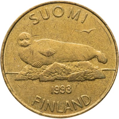 купить Финляндия 5 марок (markkaa) 1993 M новый тип (тюлень)