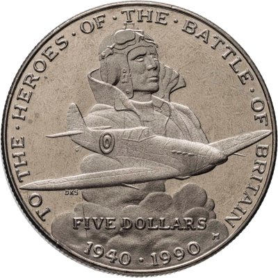 купить Маршалловы Острова 5 долларов (dollars) 1990 "Военные герои - Герои битвы за Британию"