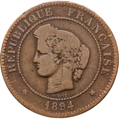 купить Франция 5 сантимов 1894