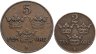 Купить Швеция набор монет 2 и 5 эре 1920