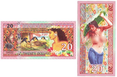 купить Тихоокеанские штаты Меланезия - 20 долларов 2018 "Островитянка под дождем" Nude полимер