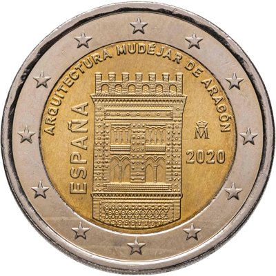 купить Испания 2 евро 2020 "Архитектура мудехар в Арагоне"