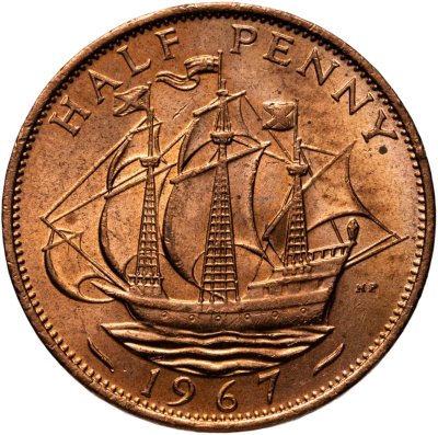 купить Великобритания 1/2 пенни (penny) 1967