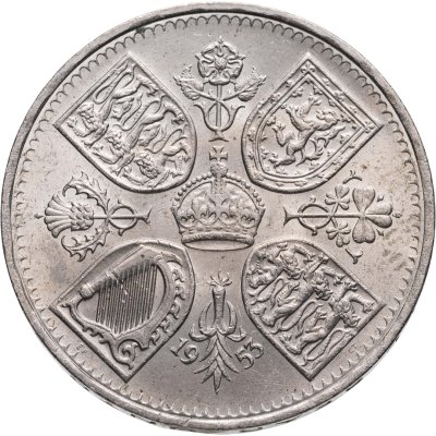 купить Великобритания 5 шиллингов 1953 "Коронация Королевы Елизаветы II" в оригинальной капсуле
