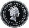Купить Острова Питкэрн 2 доллара 2010 "Глубоководные рыбы - Светящийся анчоус"