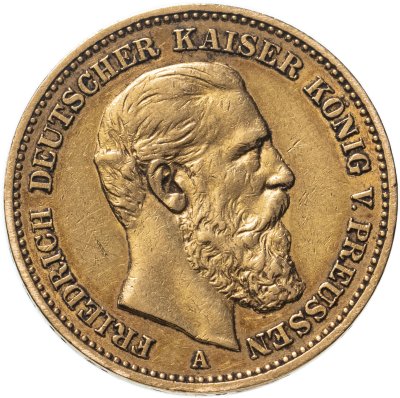 Купить Германская империя (Пруссия) 20 марок (mark) 1888 Фридрих III