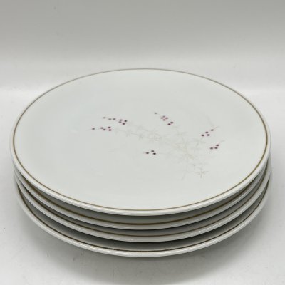 купить Набор из 4 тарелок с растительным декором, фарфор, деколь, золочение, Volkstedt Beyer & Bock, ГДР, 1960-1980 гг.