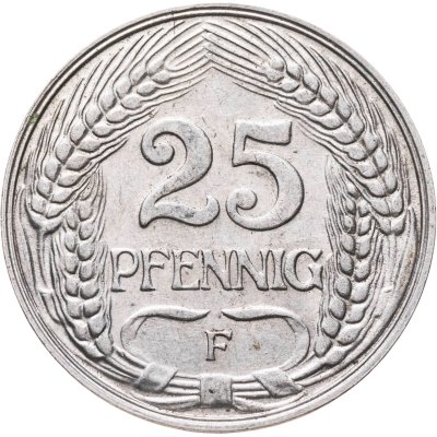 купить Германия 25 пфеннигов (pfennig) 1910 F