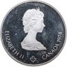 Купить Канада 5 долларов (dollars) 1974 "XXI летние Олимпийские Игры, Монреаль 1976 - Олимпийские кольца и венок"