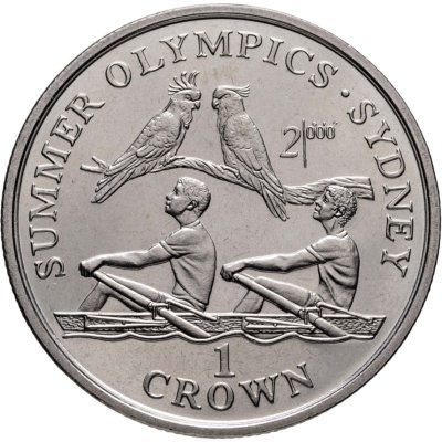 купить Гибралтар 1 крона 1999 Игры XXVII летней Олимпиады Сидней-2000 г. - гребя/два какаду