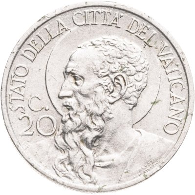 купить Ватикан 20 чентезимо (centesimi) 1936