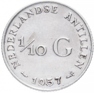 Купить Нидерланды 1/10 гульдена 1957 (Нидерландские Антиллы)