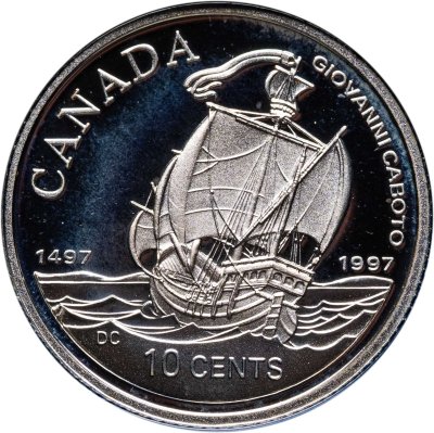 купить Канада 10 центов (cents) 1997 500 лет первому исследованию Джоном Каботом побережья Канады