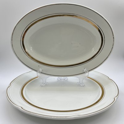 Купить Набор из 2-х блюд (в подборе), фаянс, золочение, Конаковский фаянсовый завод им. М.И. Калинина (ЗиК Конаково), СССР, 1962-1974 гг.
