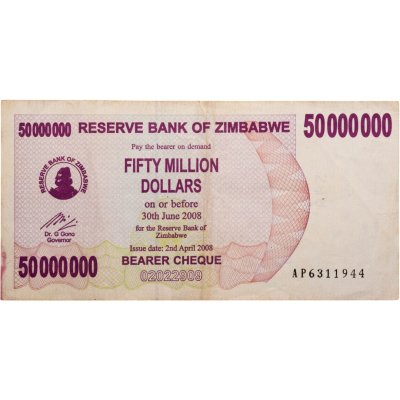 купить Зимбабве 50000000 (50 миллионов) долларов 2008