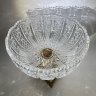 Купить Ваза для десертов  (конфетница/фруктовница) в виде чаши на каменном основании, стекло, пресс, основание камень, латунь, Европа, 1950-1970 гг.