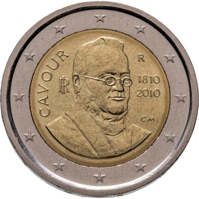 купить Италия 2 евро 2010 "200 лет со дня рождения Камилло Кавура"