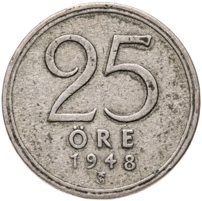купить Швеция 25 эре (ore) 1948