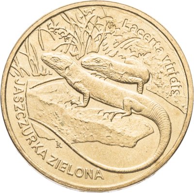 купить Польша 2 злотых (zlote) 2009 Всемирная природа - Зелёная ящерица