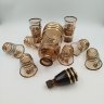 Купить Набор для крепких напитков на 10 персон, украшенный виноградной лозой, цветное стекло, золочение, Bohemia Crystal (Bohemia Glass), Чехословакия, 1960-1980 гг.
