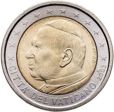 купить Ватикан 2 евро (euro) 2003 "Портрет Папы Иоана Павла II"