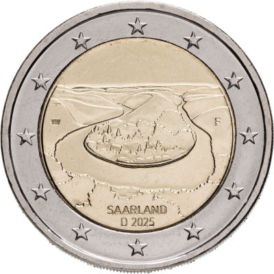 купить Германия 2 евро (euro) 2025 Федеральные земли: Саарланд - Петля Саара, знак монетного двора "F" - Штутгарт