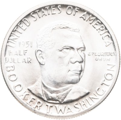 купить США 50 центов (1/2 доллара, half dollar) 1951 "Джордж Вашингтон Карвер и Букер Талиафер Вашингтон", знак монетного двора: "D" - Денвер