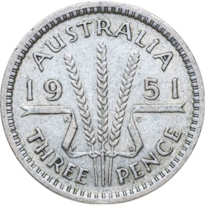 купить Австралия 3 пенса (pence) 1951
