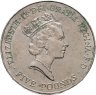 Купить Великобритания 5 фунтов (pounds) 1996 "70 лет со дня рождения Королевы Елизаветы II"