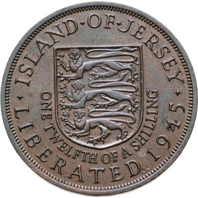 купить Остров Джерси 1/12 шиллинга (shilling) 1945 "Освобождение" королева Елизавета II (выпуск 1954 года)