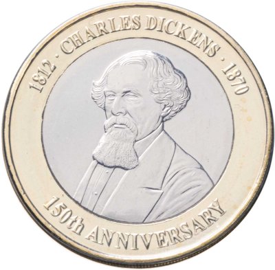 купить Джерси 2 фунта 2020 "150 лет со дня смерти Чарльза Дикенса /портрет Чарльза Дикенса/"
