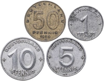 купить Германия (ГДР) полный годовой набор монет для обращения 1950 (4 шт)