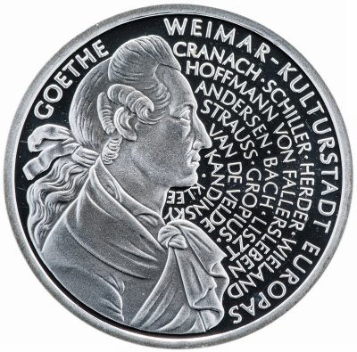 купить Германия (ФРГ) 10 марок 1999 G "250 лет со дня рождения Иоганна Вольфганга фон Гете"