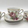 Купить Набор из 3-х кофейных пар, украшенных изображением розы, фарфор, деколь, люстр, золочние, Западная Европа, 1970-1990 гг.