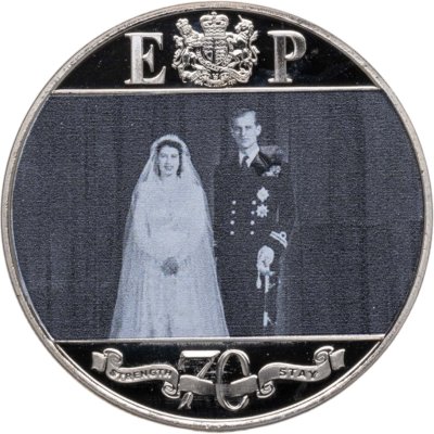 купить Гибралтар 1 крона 2017 70 лет свадьбе Королевы Елизаветы II и Принца Филипа