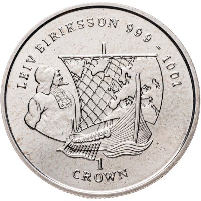купить Остров Мэн 1 крона (crown) 1997 "Лейф Эрикссон"
