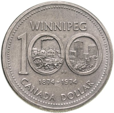 купить Канада 1 доллар 1974 "100 лет городу Виннипег"