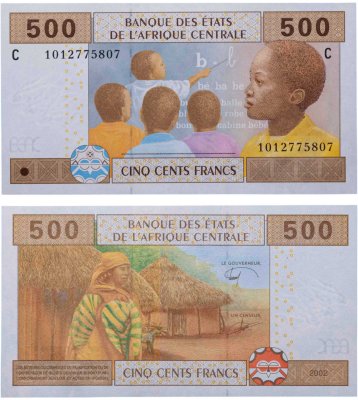 купить Центральная Африка (BEAC) 500 франков КФА 2002 "Литера C - Чад"