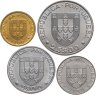 Купить Португалия набор из 4-х монет (25, 5, 2,5 и 1 эскудо) 1982 "Чемпионат мира по хоккею на роликах"