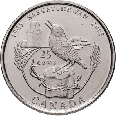 купить Канада 25 центов (cents) 2005 "100 лет провинции Саскачеван"