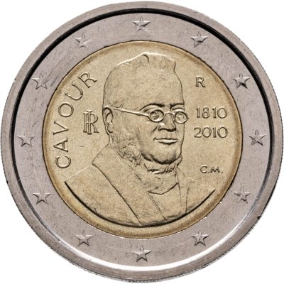 купить Италия 2 евро 2010 "200 лет со дня рождения Камилло Кавура"