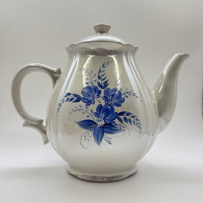 купить Чайник доливной с цветочным декором, фарфор, роспись, СССР, 1970-1990 гг.