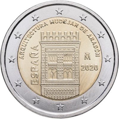 купить Испания 2 евро 2020 "Архитектура мудехар в Арагоне"