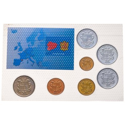 купить Андорра, набор памятных монет 2003 в сувенирной запайке