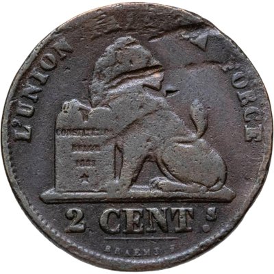 купить Бельгия 2 сантима (centimes) 1858